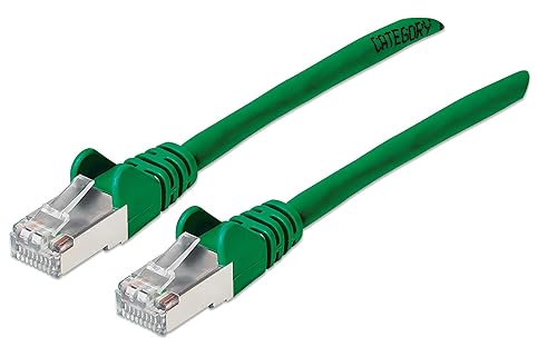 Intellinet Cat6a Ethernet Network Patch Cable – 10G Internet Cord with Snagless Boot, RJ45 Male to RJ45 Male, Pure Bare Copper Wire, Gold-Plated Contacts, UTP 26AWG – 3 Yr Mfg Warranty, 1 ft Green 1 ft 1 Pack Green