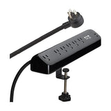 Eaton Tripp Lite series Desk Clamp Power Strip Surge Protector, 6-Outlets, 2x 30W USB-C Charging Ports, 900 Joules, 10ft Braided Flat Extension Cord, Lifetime Manufacturer's Warranty (TLP610U30CLAMPB) 6 Outlets Black (2x USB-C)