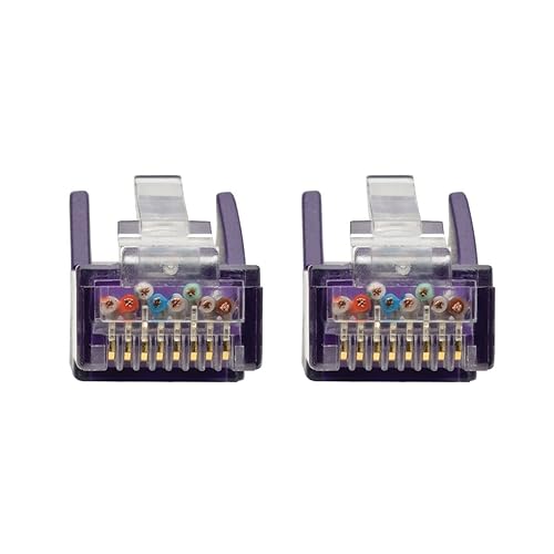 Tripp Lite N201-050-PU Cat6 Gigabit Ethernet Snagless Molded Patch Cable 24 AWG 550MHz Premium UTP, Purple, RJ45 M/M 50'