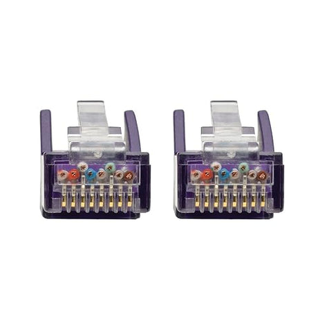 Tripp Lite N201-050-PU Cat6 Gigabit Ethernet Snagless Molded Patch Cable 24 AWG 550MHz Premium UTP, Purple, RJ45 M/M 50'