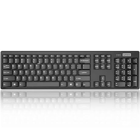 Lenovo – Wireless Compact Keyboard– 100 Cordless Keyboard for PC, Laptop with Windows – Cordless Connection – Silent Key Clicks Keyboard Only