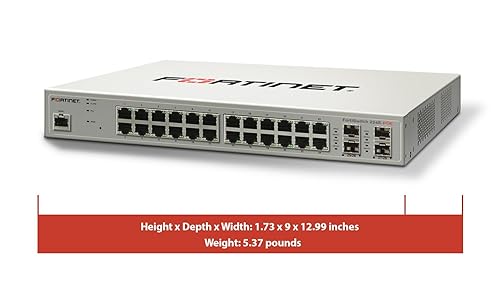 FORTINET Fortiswitch-224E-Poe L2/L3 Poe+ Switch 24X GE RJ45 Ports Including 12X POE+ Ports, 4X GE SFP Slots, Fortigate Switch Controller Compatible