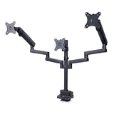 StarTech.com Triple Monitor Desk Mount for Up to Three 27in Screens, VESA 75x75/100x100, Tool-Less Arm Adjustments