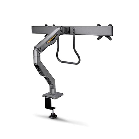 StarTech.com Desk Mount Dual Monitor Arm with Crossbar, Up to 27 Displays, Max 33lb/15kg, C-Clamp, Mechanical Spring, TAA