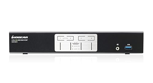 IOGEAR 4-Port 4K KVMP Switch with HDMI Connection, USB 3.0 Hub, and Audio (TAA) GCS1934H