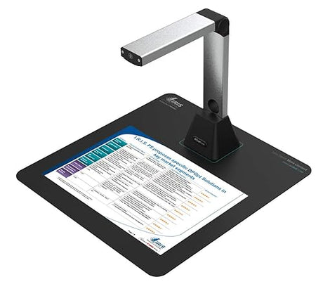IRIScan Desk 5-A4 Portable Scanner,8MP Document Scanner, USB, Camera with Auto-Flatten, AI Technology, Fingerprint Removal, Multi-Language OCR, Windows & macOS Grey