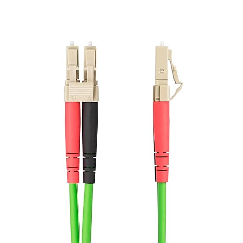 StarTech.com 1m (3ft) LC to LC (UPC) OM5 Multimode Fiber Optic Cable, 50/125µm Duplex LOMMF Zipcord, VCSEL, 40G/100G, Bend Insensitive, Low Insertion Loss, LSZH Fiber Patch Cord (LCLCL-1M-OM5-FIBER)