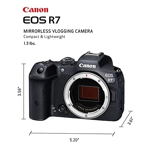 Canon EOS R7 (Body Only), Mirrorless Vlogging Camera, 4K 60p Video, 32.5 MP Image Quality, DIGIC X Image Processor, Dual Pixel CMOS AF, Subject Detection, for Professionals and Content Creators