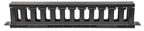 Intellinet 19 in. 1U Cable Wire Raceway Management Rack Panel – with Open Slot Wiring Duct - for Network and Server Cabinets – 3 Yr Mfg Warranty - 714679