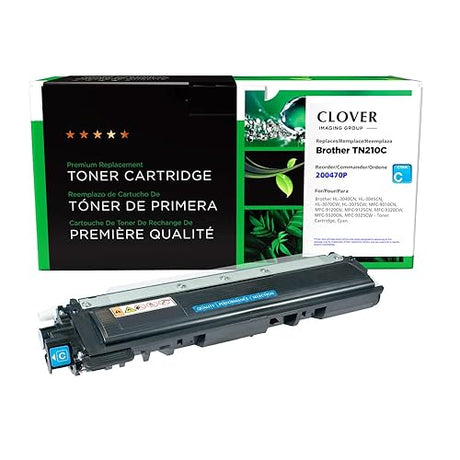 Clover Remanufactured Toner Cartridge Replacement for Brother TN210 | Cyan Cyan 1,400