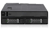 ICY Dock 2 X 2.5 SAS/SATA SSD/HDD & (Ultra) Slim ODD Backplane Cage for External 5.25 Bay | Tougharmor MB602SPO-B 2 Bays + Odd
