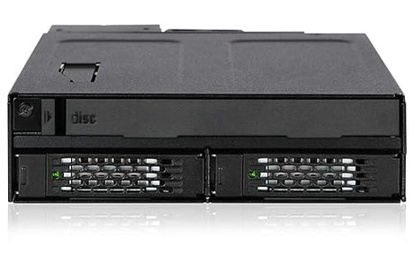 ICY Dock 2 X 2.5 SAS/SATA SSD/HDD & (Ultra) Slim ODD Backplane Cage for External 5.25 Bay | Tougharmor MB602SPO-B 2 Bays + Odd