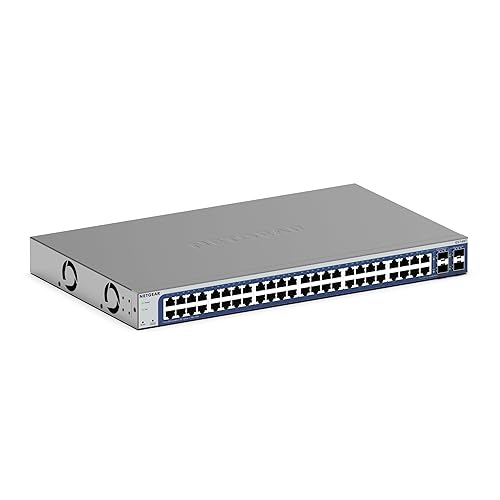 NETGEAR 48-Port Gigabit Ethernet Smart Switch (GS748T) - Managed, Optional Insight Cloud Management, with 2 x 1G SFP and 2 x 1G Combo, Desktop or Rackmount, and Limited Lifetime Protection