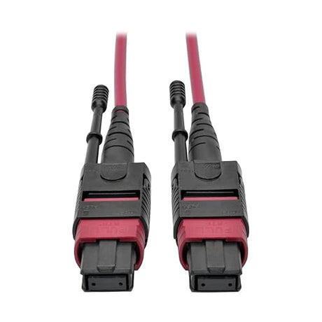 Tripp Lite 3M MTP MPO Multimode Patch Fiber Optic Cable 12 Fiber 40/100Gb OM4 50/125 CMP Magenta 9.8ft (N845-03M-12-MG)
