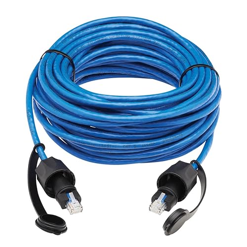 Tripp Lite Industrial CAT6 Ethernet Cable, Outdoor Rated UTP Network Patch Cable, 100W PoE, CMR-LP, IP68 Rated, Blue, 50 ft. (N200P-050BL-IND) 50-ft.