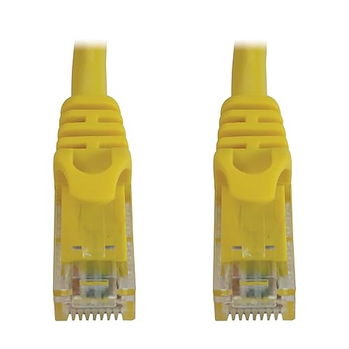 Tripp Lite Cat6a 10G Ethernet Cable, Snagless Molded UTP Network Patch Cable (RJ45 M/M), Yellow, 5 Feet / 1.5 Meters, Manufacturer's Warranty (N261-005-YW)