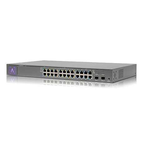 Alta Labs S24-POE Cloud-Managed PoE+ Switch w/ 24 Gigabit Ethernet Ports and 2 SFP+ Ports, Power Over Ethernet on 16 Ports, 240W PoE Budget, 2 SFP+ Ports Support Up To 10 Gbps Fiber/Copper Connections