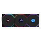 Lian Li UNI Fan TL LCD 120 Wireless - Triple Pack (Reverse Blade) - 2.4 GHz Wireless Controller Included - Infinity Mirror Design - LCD Display - Controller Required - Black (12RTLLCD1W3B)