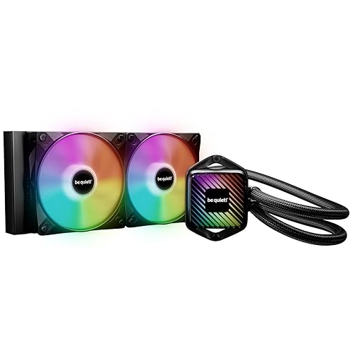 be quiet! Pure Loop 3 LX 240 mm, All-in-One Water Cooling, 2 Light Wings LX 120 mm PWM High-Speed Fans, ARGB Cooling Block Featuring 10 Included Lighting foils, Very high Cooling Performance 240mm LX Pure Loop 3