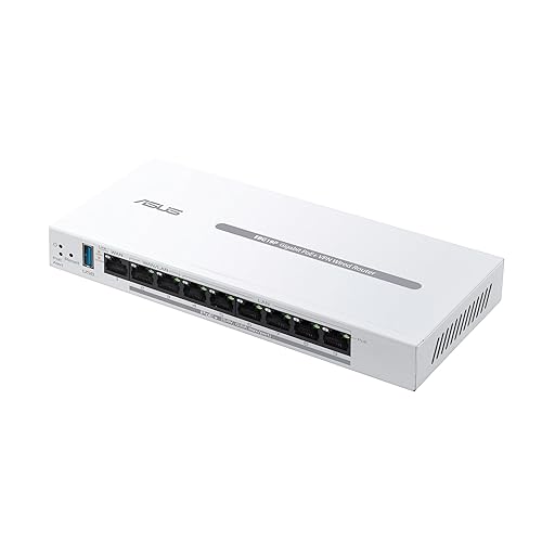 ASUS ExpertWiFi EBG19P Gigabit PoE+ VPN Wired Router, 8 PoE+ Ports, 123W, Up to 3 WAN ethernet Ports + 1 USB WAN, Perfect for APs, Commercial-Grade Network Security