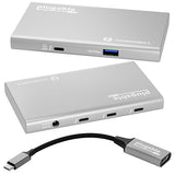 Plugable 5-in-1 Thunderbolt 4 Hub,Single 8K or Dual 4K Display, 4K HDMI Adapter Included, Thunderbolt 4/3, USB4,USB-C Expansion for Modern Mac and Windows Systems, Driverless