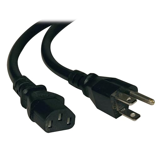 Tripp Lite 10ft Computer Power Cord Cable 5-15P To C13 Heavy Duty 15A 14AWG 10