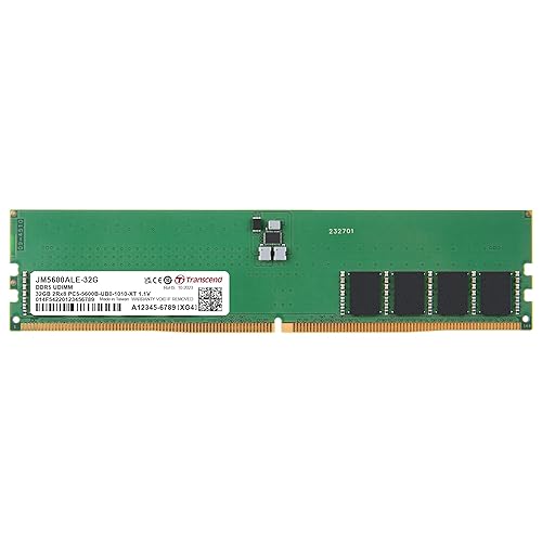 Transcend 32GB DDR5 5600 U-DIMM 2Rx8 1.1V, RAM, Desktop Memory Module - JM5600ALE-32G