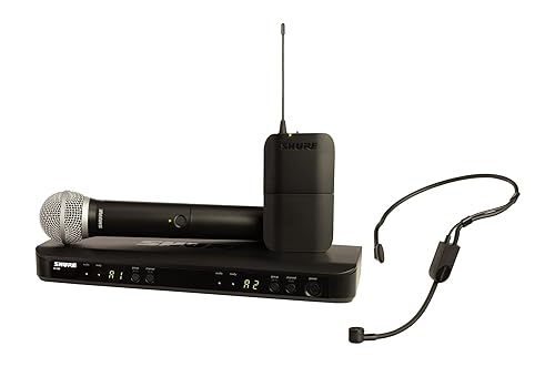 Shure BLX1288/P31 UHF Wireless Microphone System - Perfect for Church, Karaoke, Stage, Vocals - 14-Hour Battery Life, 100m Range | Includes Handheld & Headset Mics, Dual Channel Receiver | H10 Band H10 Band (542-572 MHz)