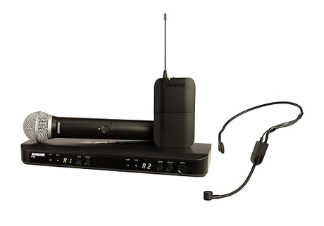 Shure BLX1288/P31 UHF Wireless Microphone System - Perfect for Church, Karaoke, Stage, Vocals - 14-Hour Battery Life, 100m Range | Includes Handheld & Headset Mics, Dual Channel Receiver | H10 Band H10 Band (542-572 MHz)