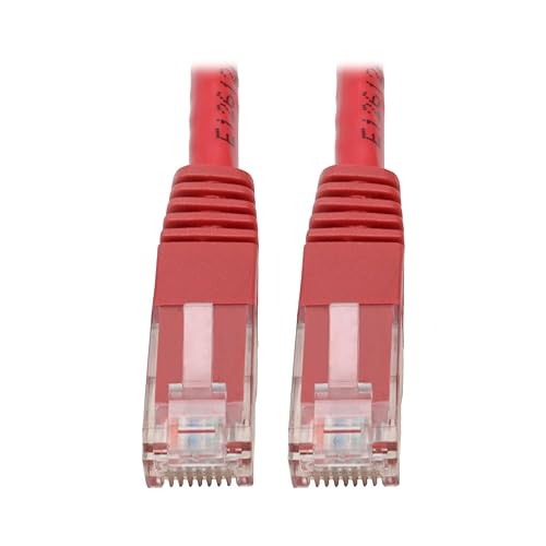 Tripp Lite Cat6 Cat5e Gigabit Molded Patch Cable RJ45 M/M 550MHz Red 1ft 1' (N200-001-RD) 1 ft. Red