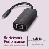 Sonnet Solo5G SFP+ USB-C to 5Gb Ethernet Adapter | Compact, Fanless, Plug and Play | Compatible with Mac, Windows, Linux | for Creative Professionals and Fast Network Connections