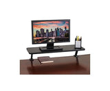 Kantek Ergonomic Mounted Computer Monitor Riser Stand, Floating Desk Shelf, Clamp On Base, 25.6 X 10.2 X 5.1, Black Black 25.6-Inch Wide Shelf