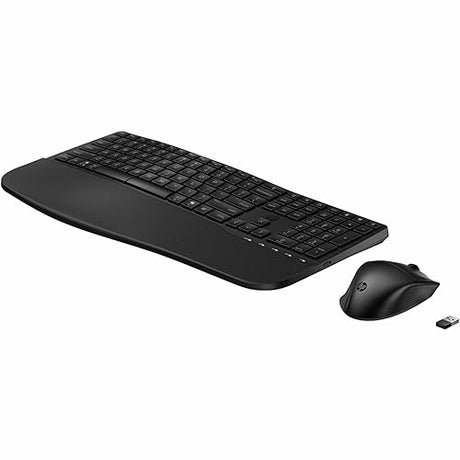 HP 685 Comfort Dual-Mode Keyboard and Mouse Combo (8T6L7UT) - USB Type A Plunger Wireless Bluetooth/RF 2.40 GHz Keyboard - Black - USB Type A Wireless Bluetooth/RF Mouse - 4000 dpi - Tilt Wheel - Blac