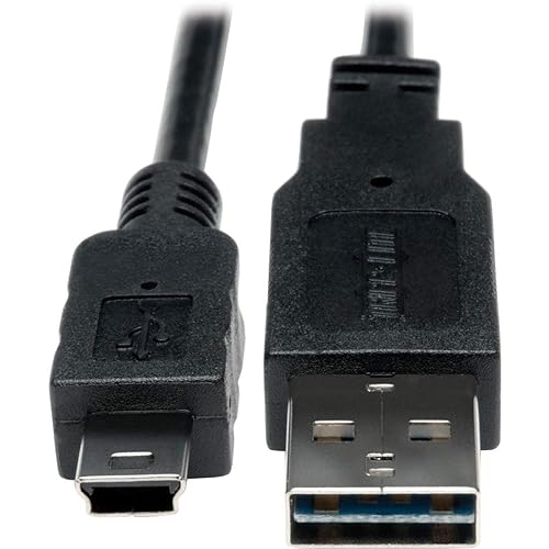 Tripp Lite Universal Reversible USB 2.0 Hi-Speed Converter Adapter Cable (Reversible A to 5Pin Mini-B M/M) 1-ft.(UR030-001)