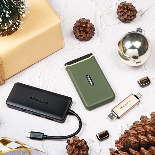 Transcend 2TB USB 3.2 Gen 2x2 USB Type-C ESD380C Portable SSD Solid State Drive TS2TESD380C, Green