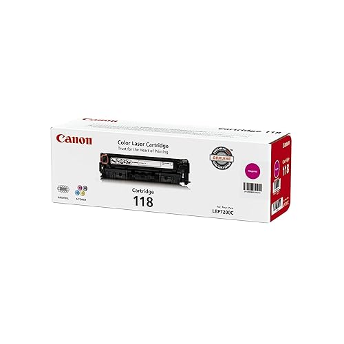 Canon Genuine Toner, Cartridge 118 Magenta (2660B001), 1 Pack, for Canon Color imageCLASS MF8350Cdn, MF8380Cdw, MF8580Cdw, MF729Cdw, MF726Cdw, LBP7200Cdn, LBP7660Cdn Laser Printer Magenta Toner Cartridge