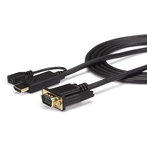 StarTech.com HDMI to VGA Cable 6ft 2m - 1080p Active Conversion HDMI to VGA Adapter Cable for Your VGA Monitor/Display (HD2VGAMM6) HDMI to VGA Cable - 6ft Cable