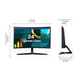 SAMSUNG 24 Essential S3 (S36GD) Series FHD 1800R Curved Computer Monitor, 100Hz, Game Mode, Advanced Eye Comfort, HDMI and D-sub Ports, LS24D366GANXZA 24-Inch