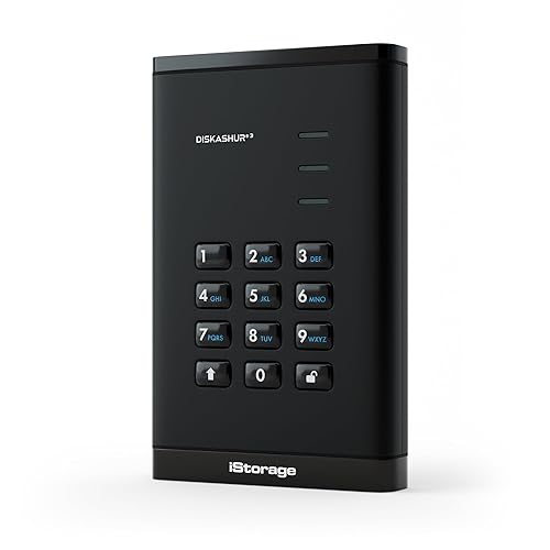 iStorage diskAshur3 SSD 512GB Black - Secure Portable Solid State Drive - Password Protected - Dust & Water Resistant - Hardware Encryption 512GB SSD Diamond Black