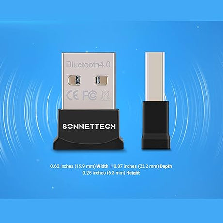 Sonnet Long-Range USB Bluetooth 4.0 Micro Adapter for macOS 10.12+ and Windows