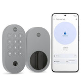 Yale Ash Keyed Deadbolt Smart Lock with Google Matter, YRD510-MT1-ASH