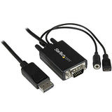 StarTech.com 10 ft 3m DisplayPort to VGA Adapter Cable with Audio - DP to VGA Converter - 1920x1200 (DP2VGAAMM3M)