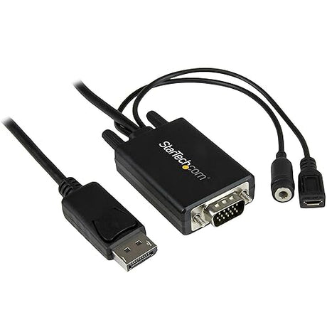 StarTech.com 10 ft 3m DisplayPort to VGA Adapter Cable with Audio - DP to VGA Converter - 1920x1200 (DP2VGAAMM3M)