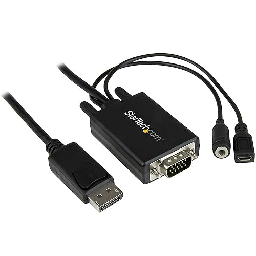 StarTech.com 10 ft 3m DisplayPort to VGA Adapter Cable with Audio - DP to VGA Converter - 1920x1200 (DP2VGAAMM3M)