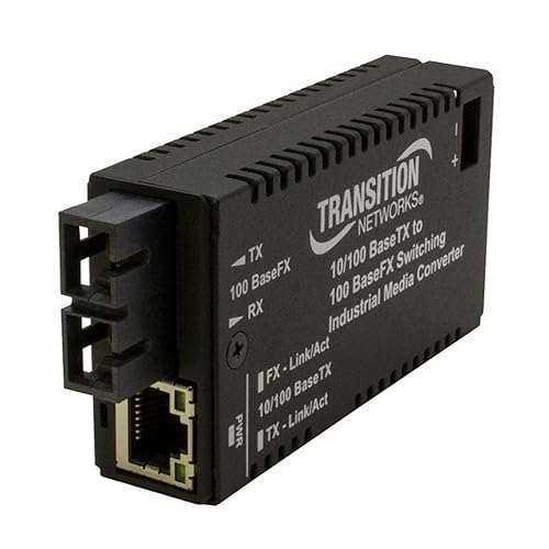 Transition Networks Industrial Mini Converter 10/100BTX to 100BFX SC MM 2KM