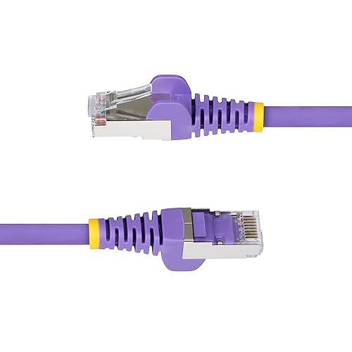 StarTech.com 6in Purple CAT6a Ethernet Cable, Snagless RJ45, 10GbE, 100W PoE++, S/FTP, 500MHz, 27AWG Pure Bare Copper, LSZH