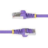 StarTech.com 6in Purple CAT6a Ethernet Cable, Snagless RJ45, 10GbE, 100W PoE++, S/FTP, 500MHz, 27AWG Pure Bare Copper, LSZH