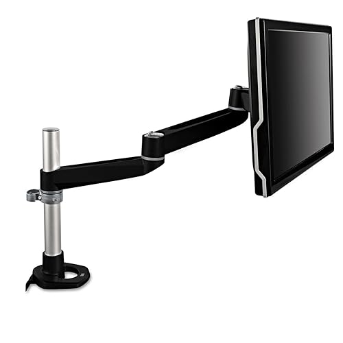 3M Single Monitor Mount, Adjustable Monitor Arm, for Monitors Up to 30lbs, Clamp or Grommet Mounting Single Monitor Adjustable