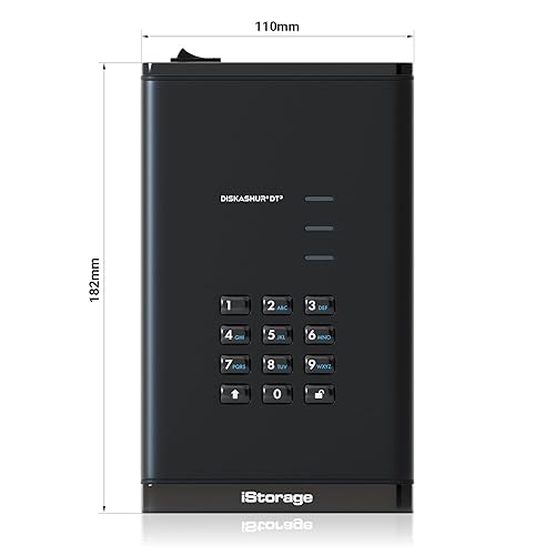 iStorage diskAshur DT3 256-bit 22TB - FIPS Level 3 Certified - Secure encrypted Desktop Hard Drive - Password Protected