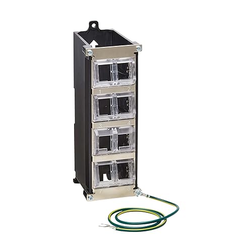 Tripp Lite 8-Port DIN-Rail Snap-in Keystone Jack Mounting Module with Grounding, Attaches to Standard 35 Millimeter (mm) DIN Rail with no Tools, TAA Compliant, Manufacturer's Warranty (N063-008-ENC)